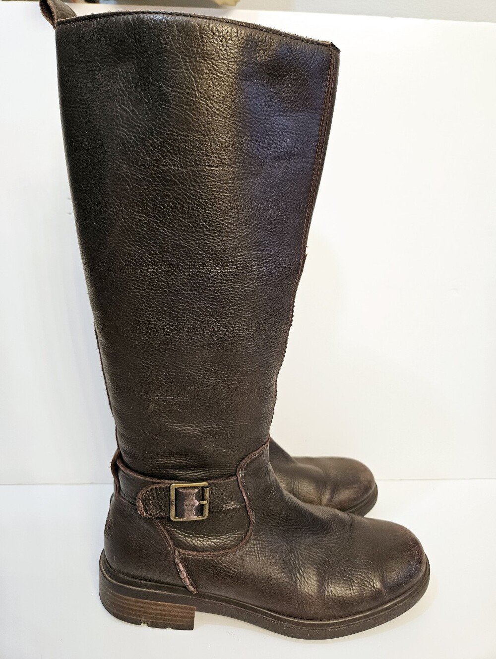 UGG Harrison Tall Boot Size 9.5 Brown Leather Knee High